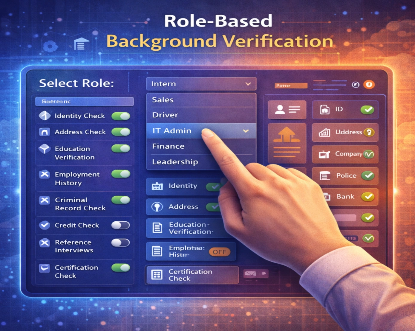 Role-Based BGV: How to Customize Checks for Different Positions