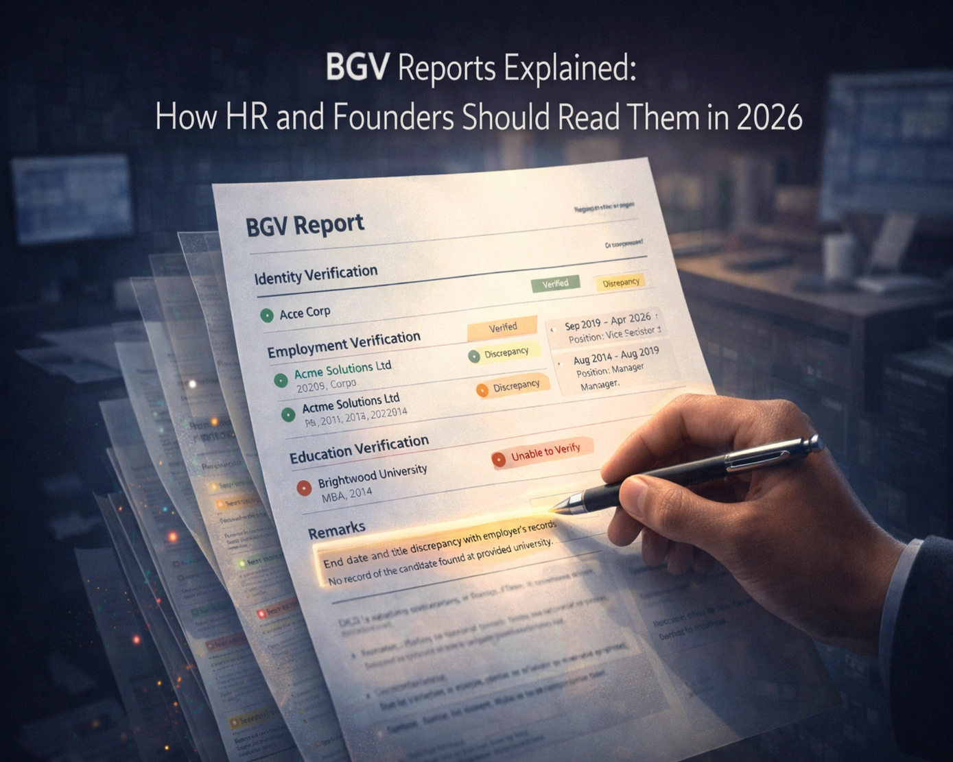 BGV Reports Explained: How HR and Founders Should Read Them in 2026
